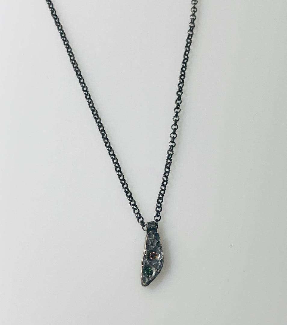 Betty Jager Orange and Green Diamond Necklace