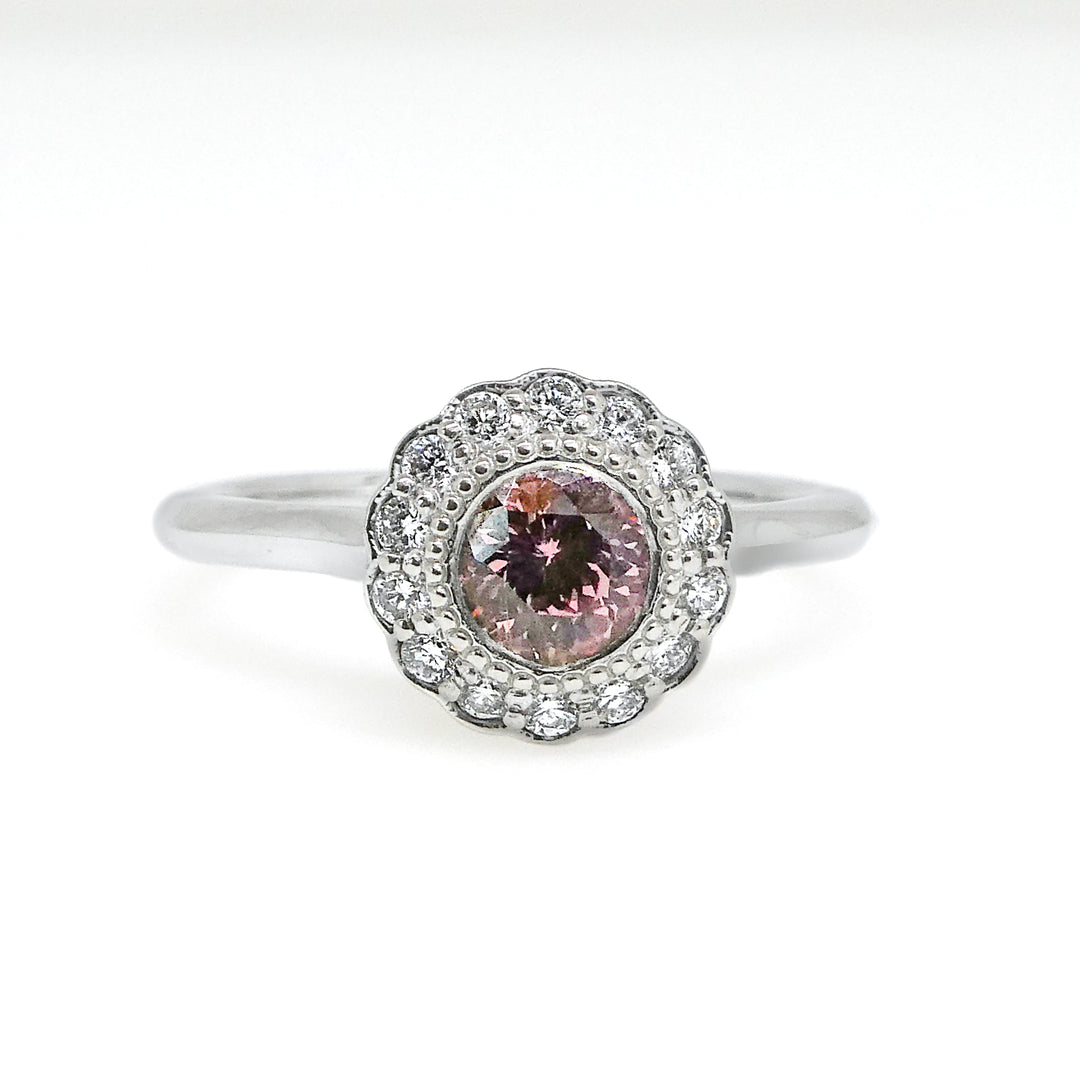 Lotus Ring with Pink Montana Sapphire