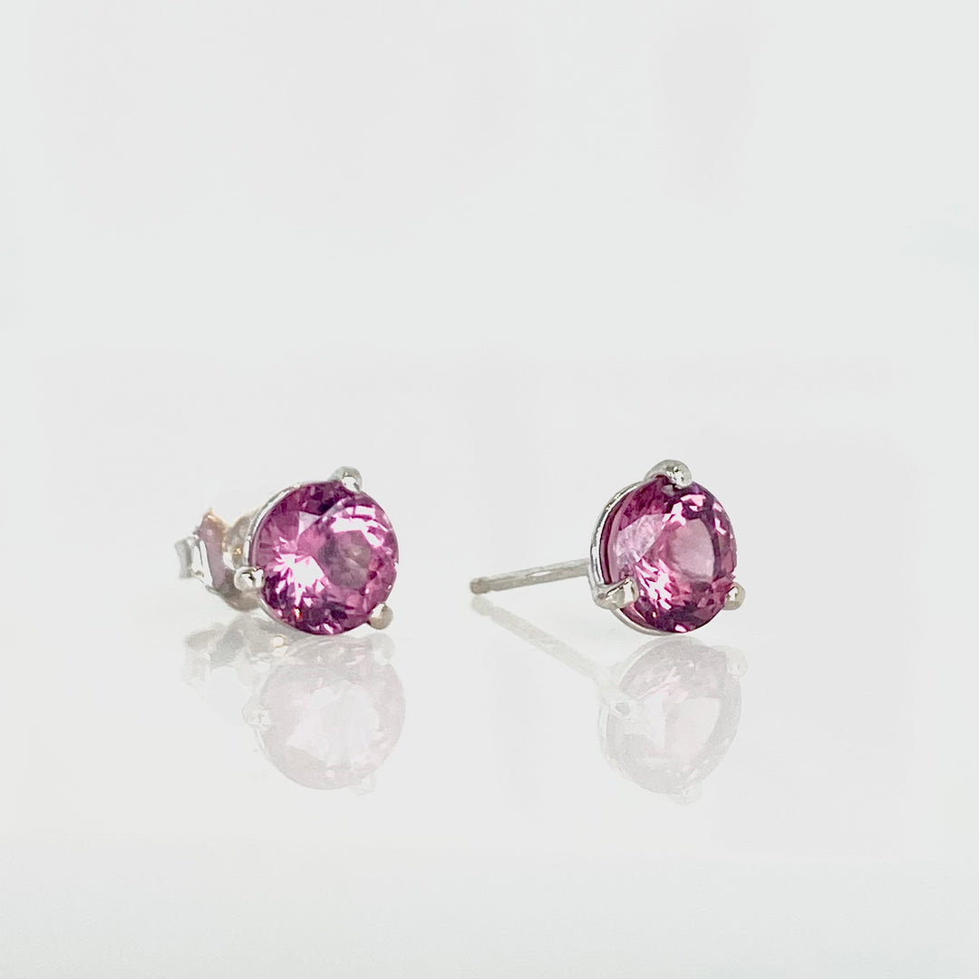 Rhodolite Garnet Solitaire Earrings