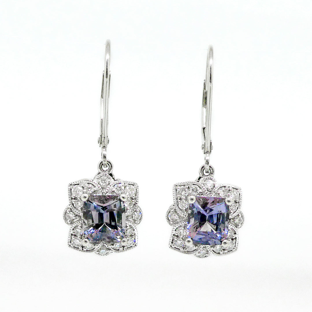Diane Blue Spinel and Diamond Earrings