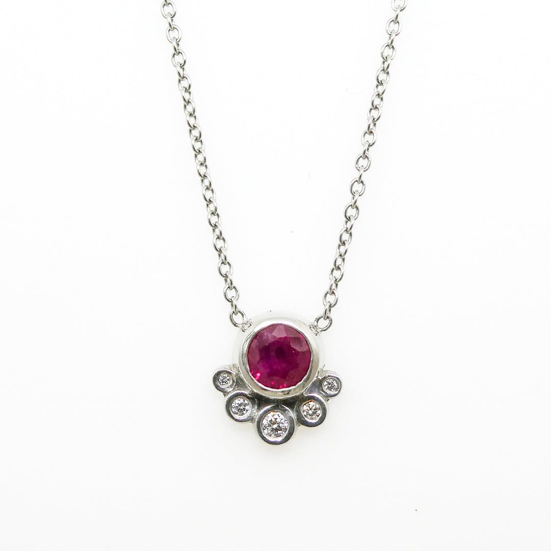 Ruby, Diamond, and Platinum Necklace