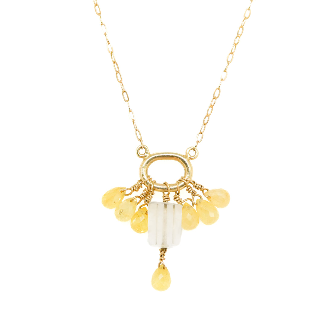 Yellow Sapphire and Goshite Beryl Necklace
