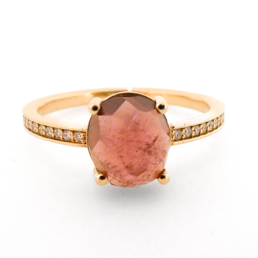 Pink Spinel and Diamond Ring
