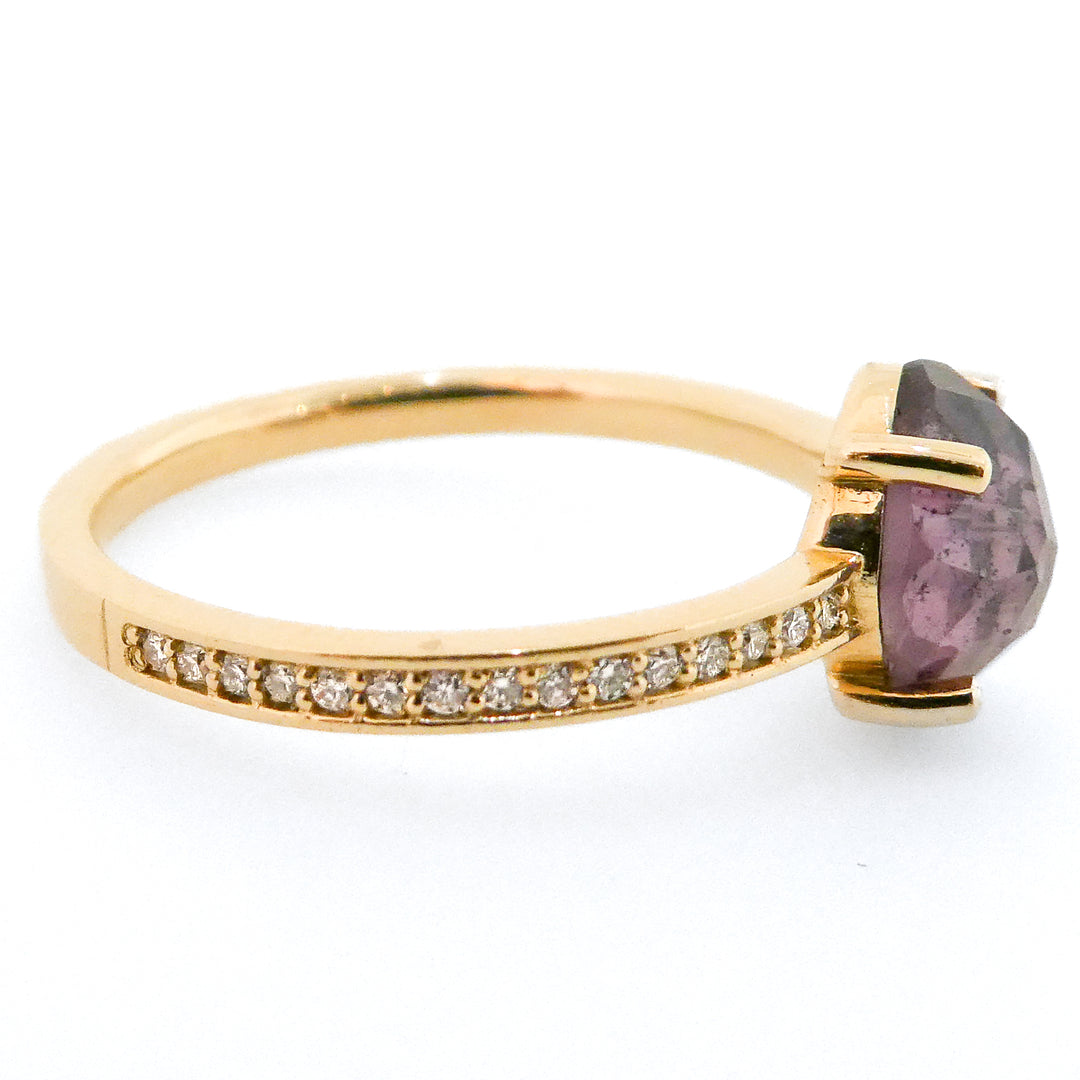 14 Karat Yellow gold Purple Spinel "Rock Candy" Ring