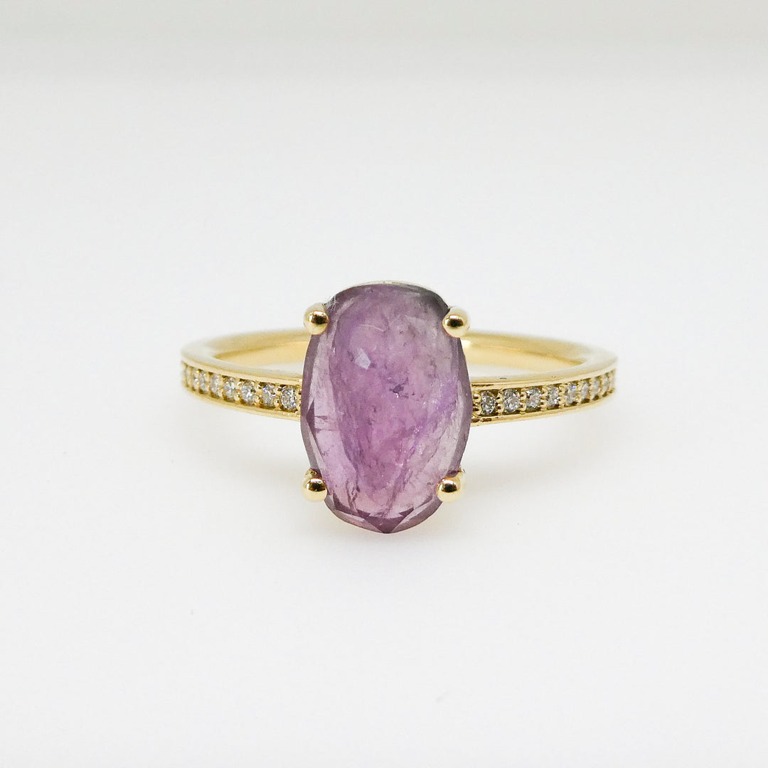 Rock Candy Oval Purple Spinel and Diamond Ring