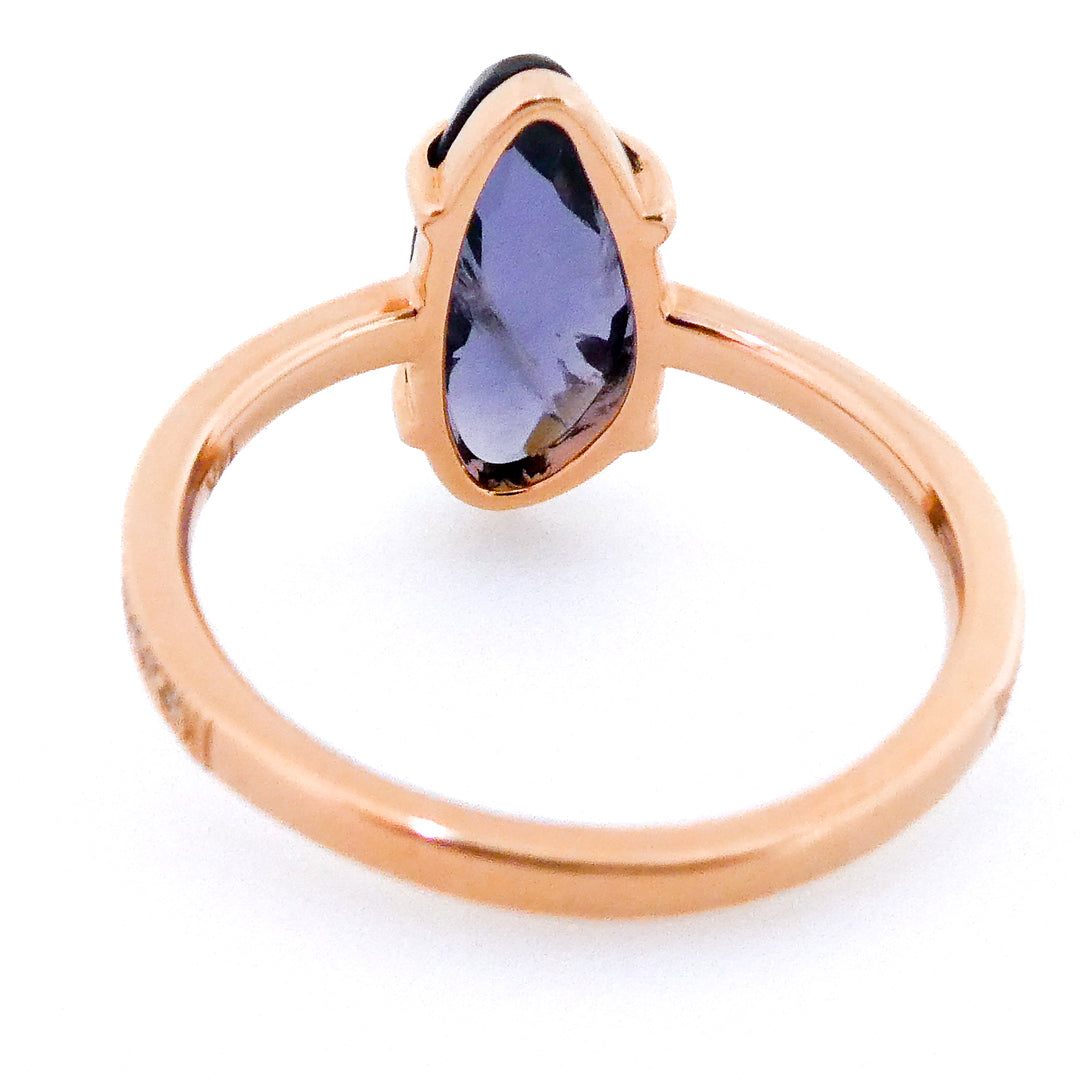 Rock Candy 14 Karat Rose Gold Bluish Purple Spinel and Diamond Accent Ring