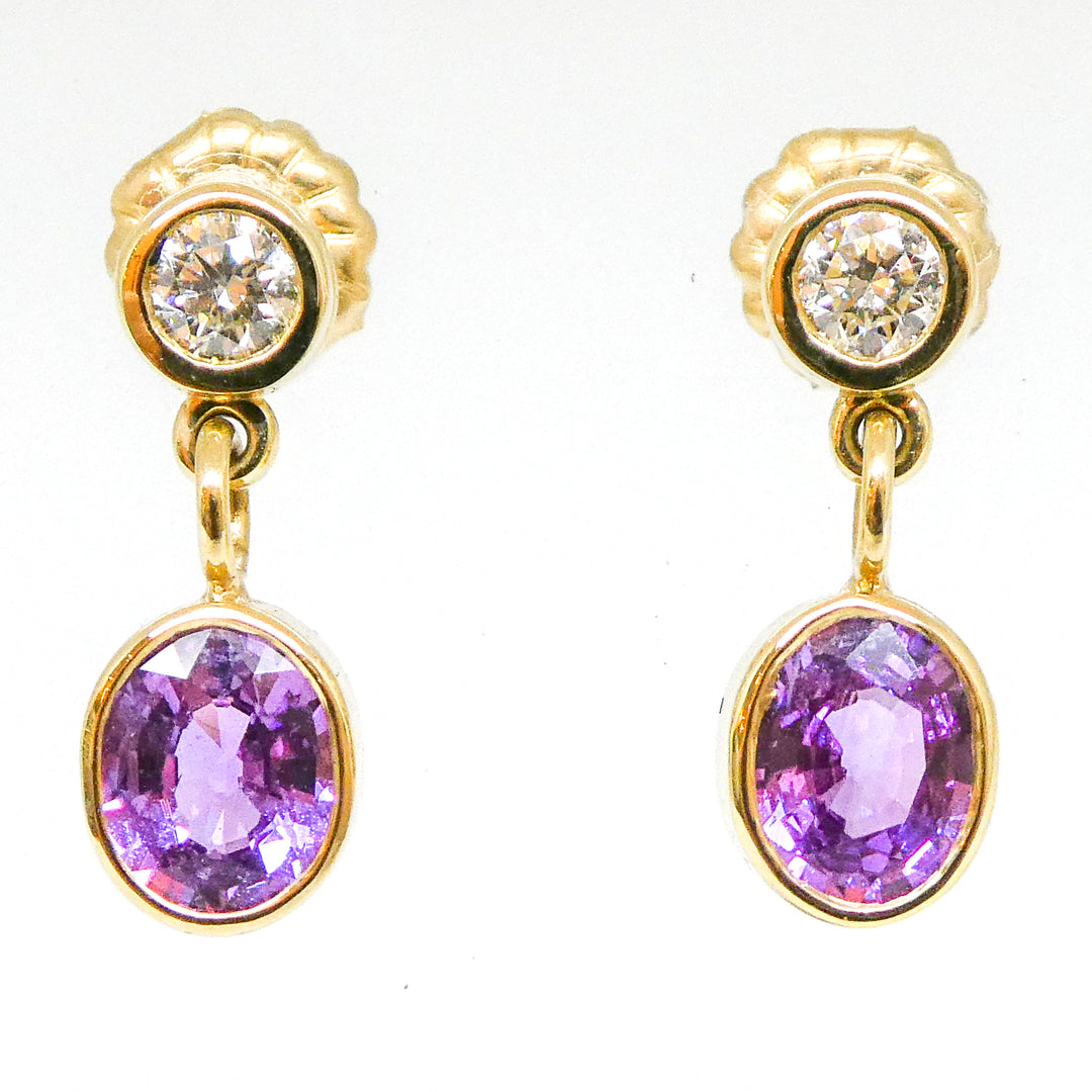 Sapphire and Diamond Drop Earrings