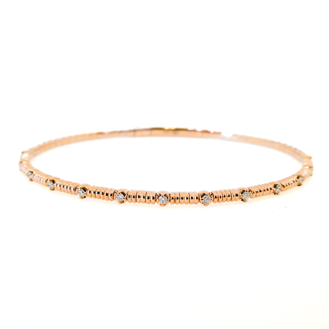14 Karat Rose Gold and Diamond Flexi Bangle