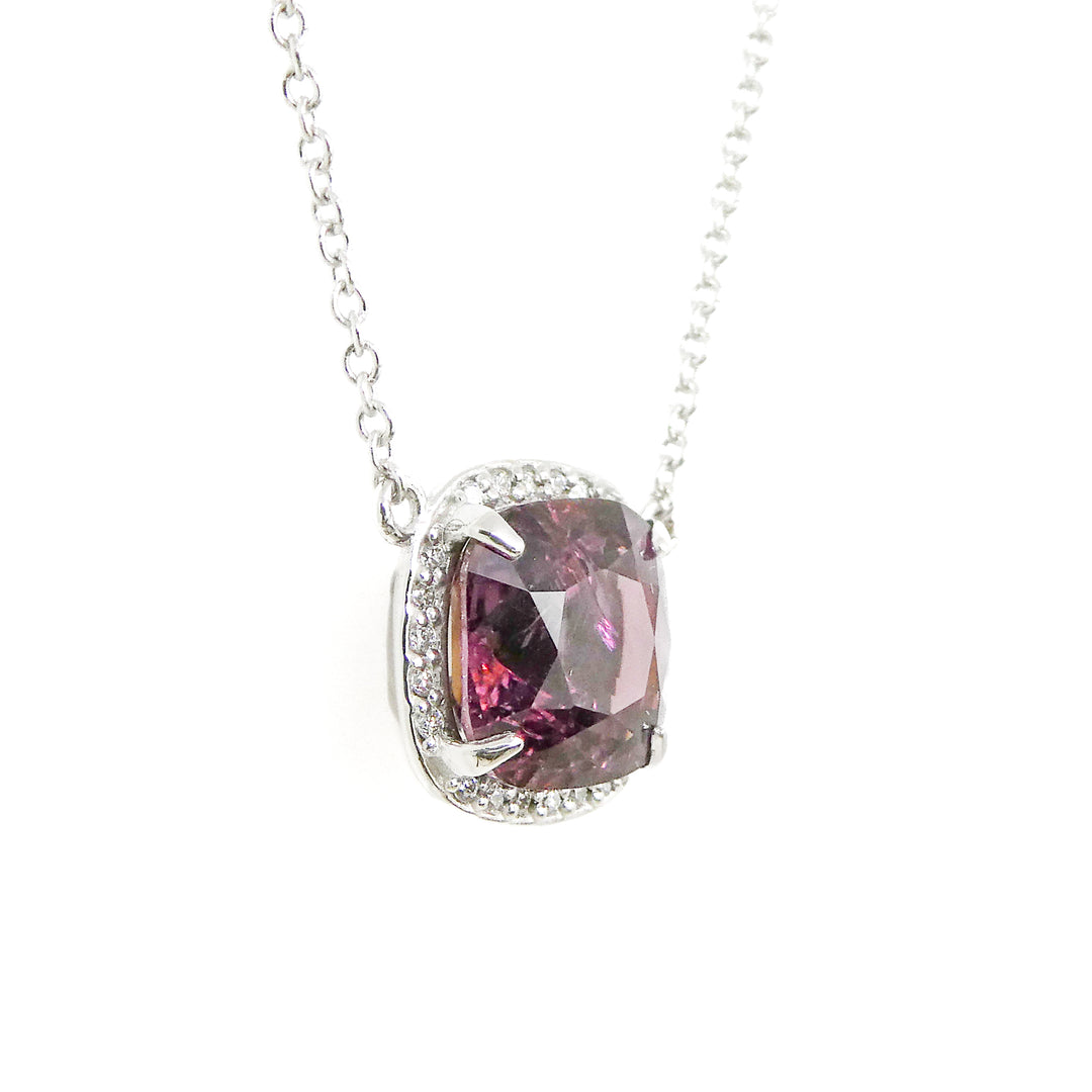 Purple Spinel Halo Pendant