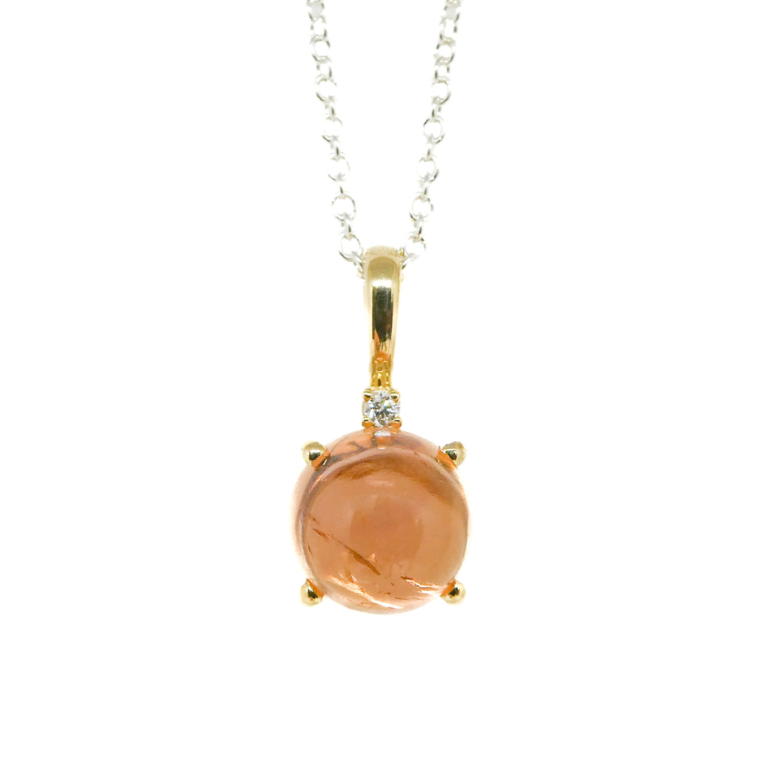Topaz Cabochon w/ Diamond Accent Necklace
