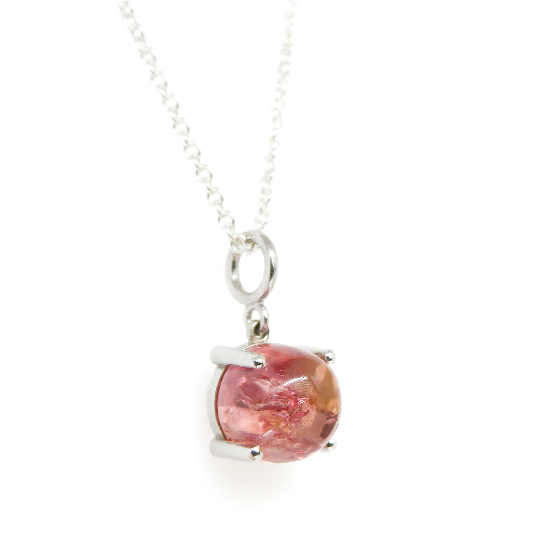 Pink Topaz Cabochon Necklace