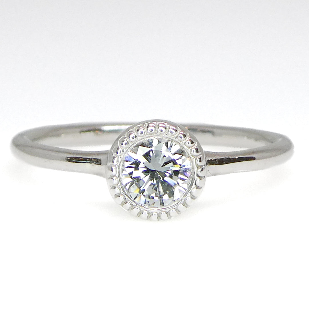 Diamond Solitaire Ring with Milgrain