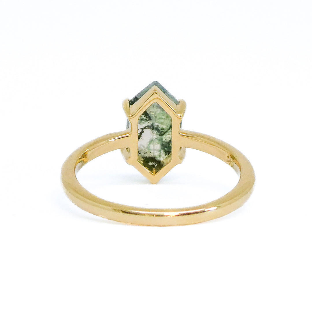 "Kendall" Moss Agate Ring Set