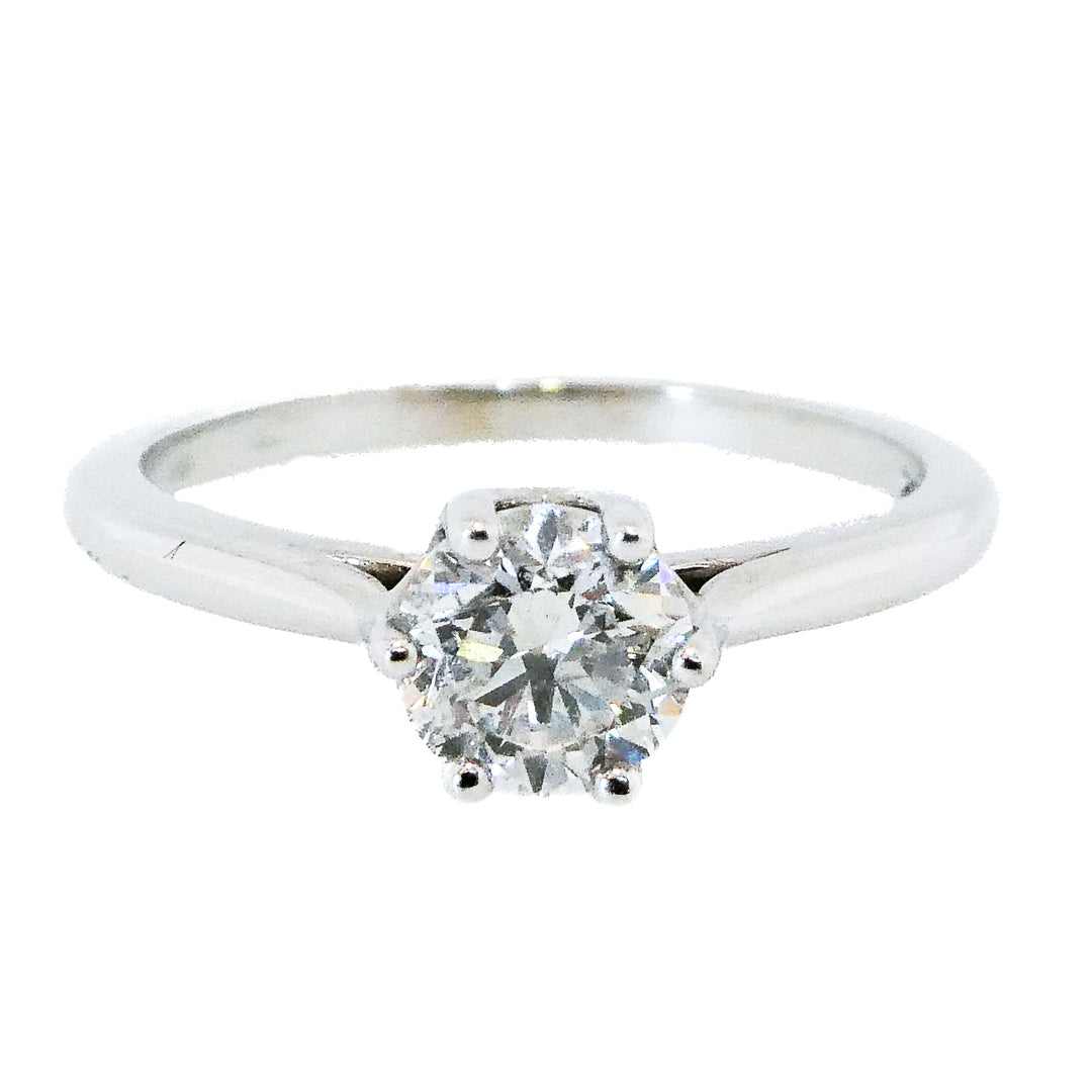 14 Karat White Gold Diamond Solitaire Ring
