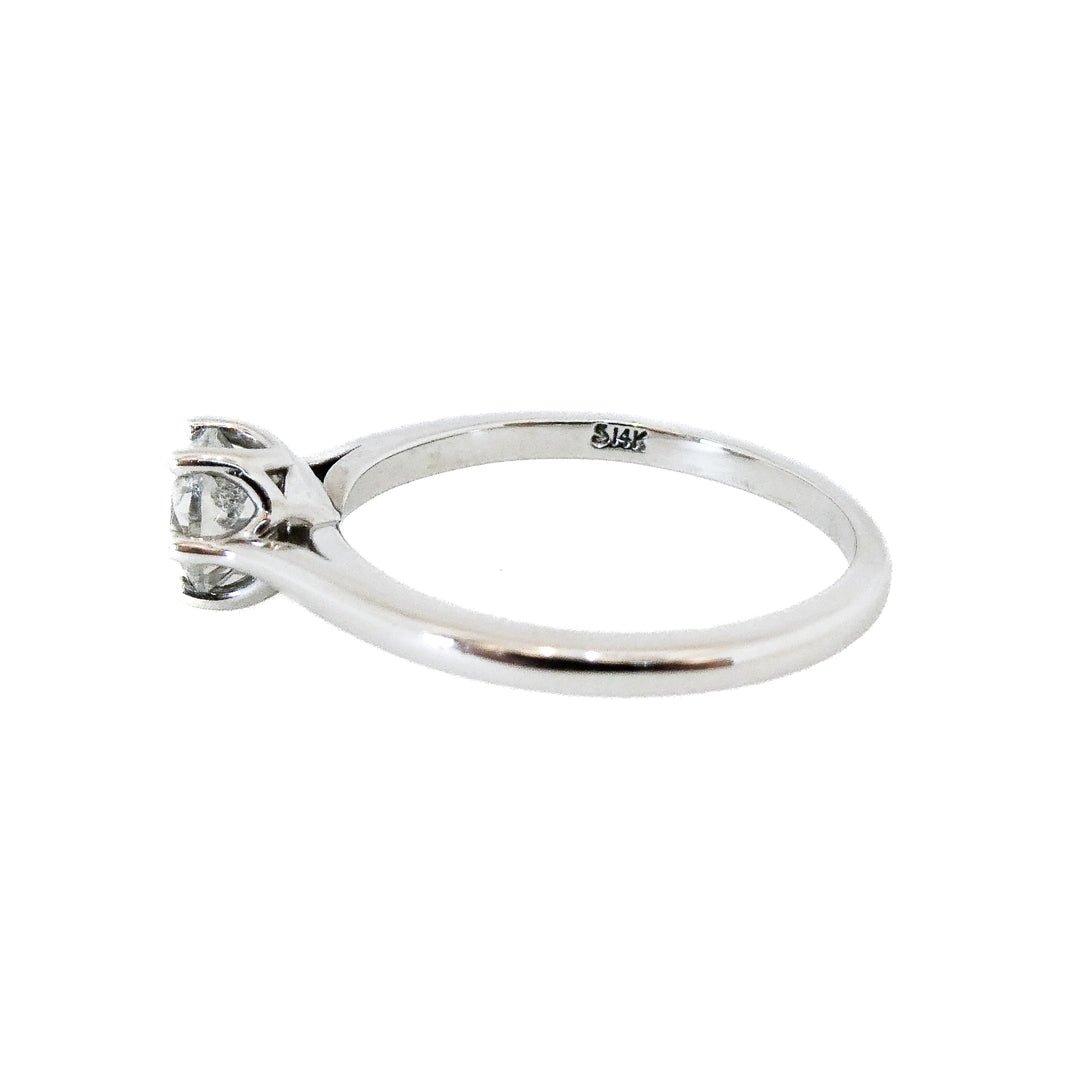 14 Karat White Gold Diamond Solitaire Ring