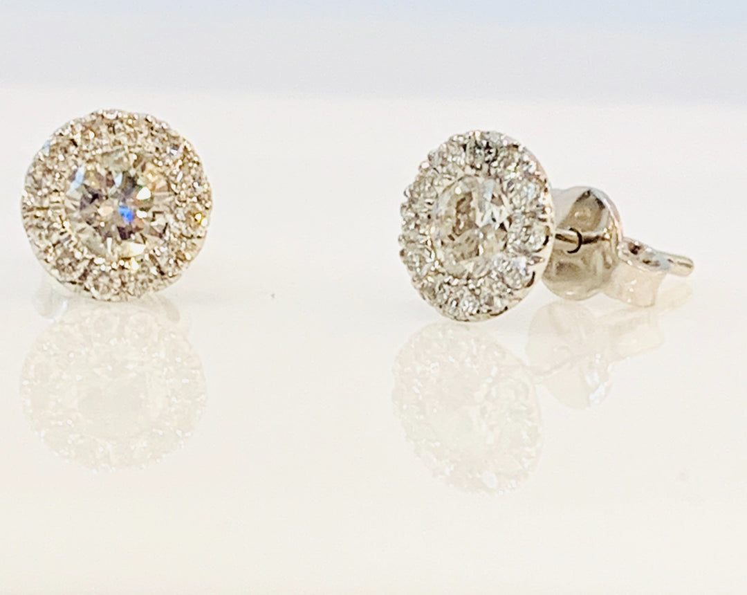 Diamond Halo Earrings