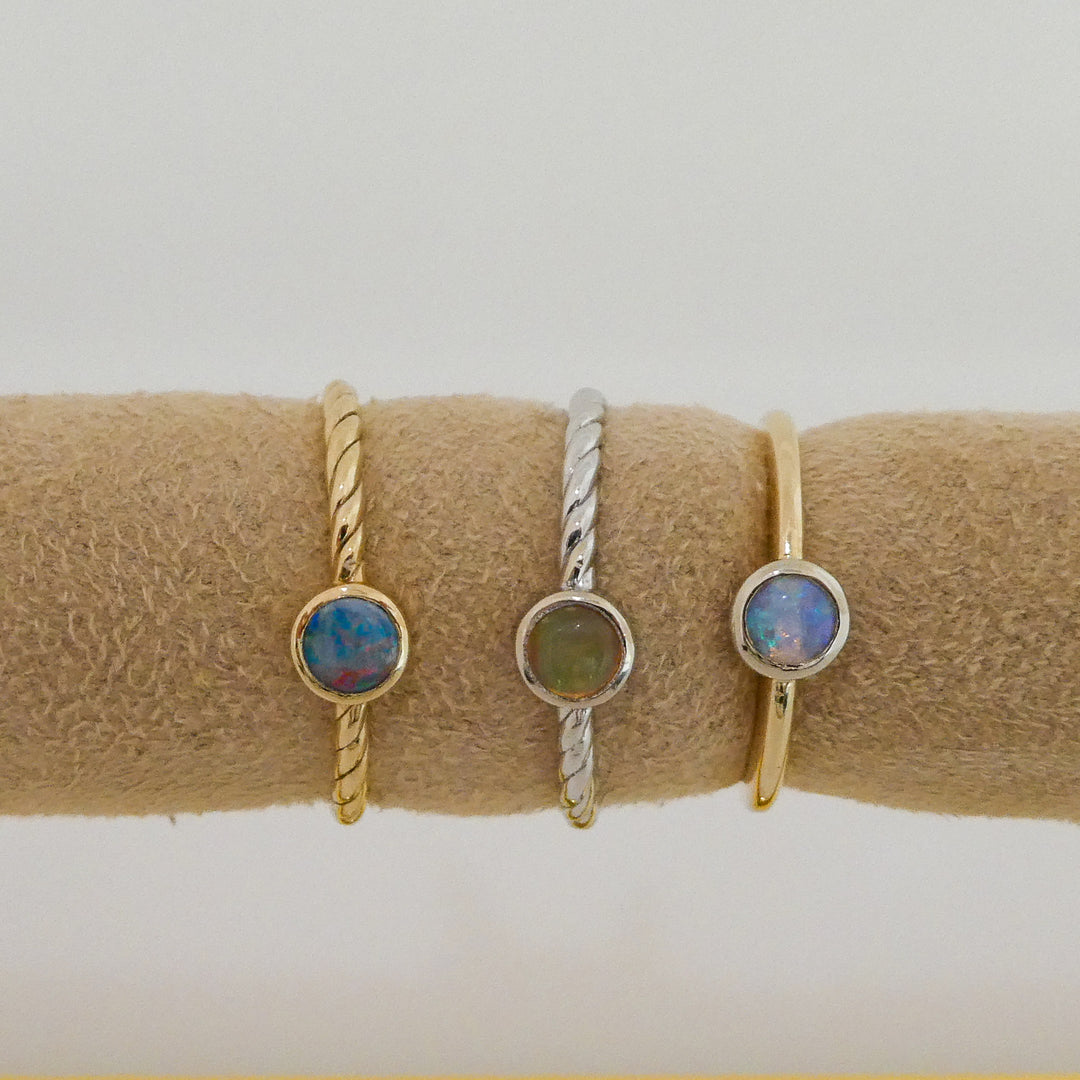 Dainty Opal Stackable Rings