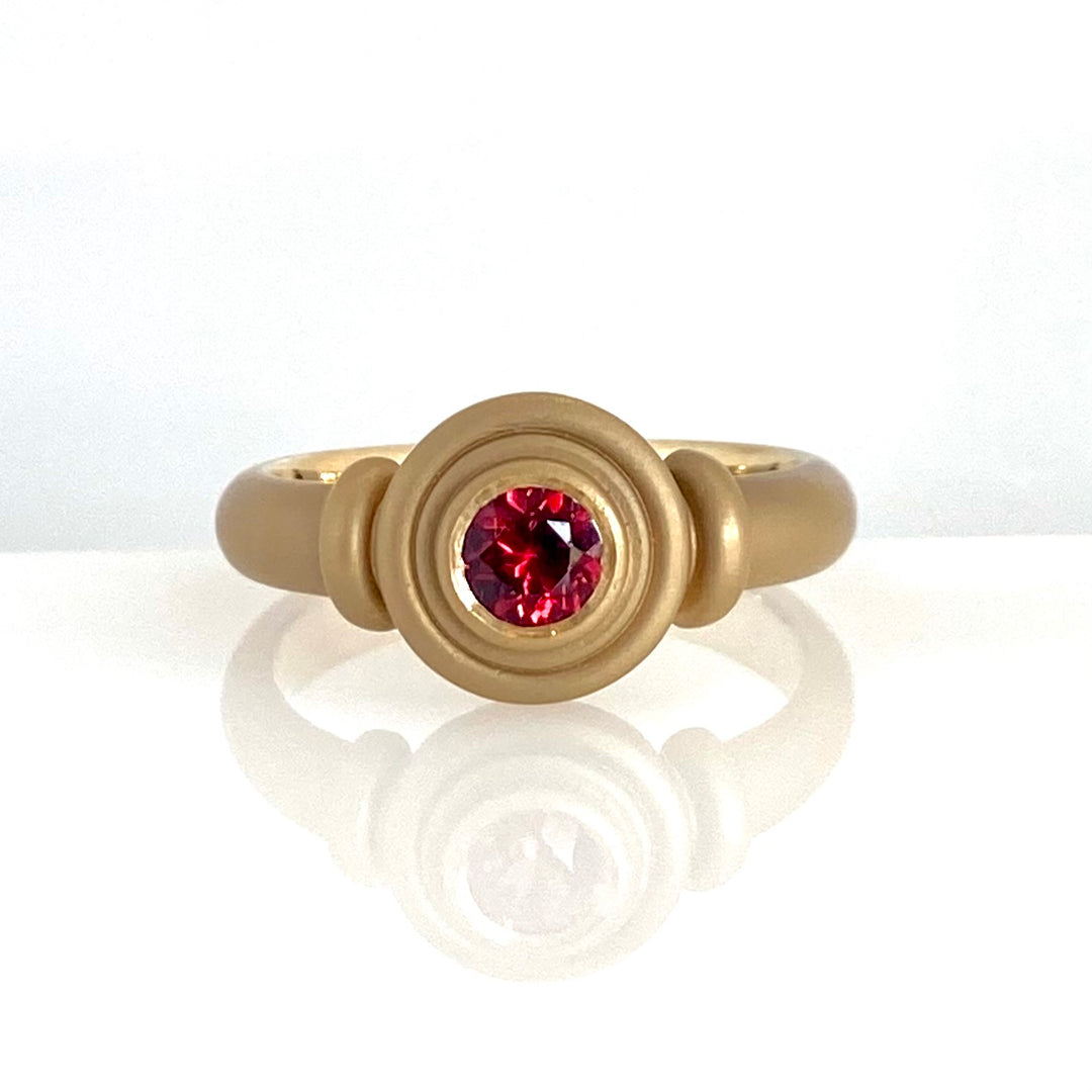 Red Spinel Solitaire Ring
