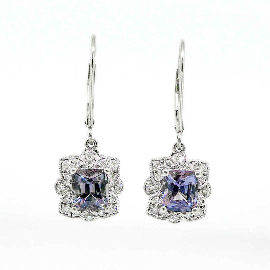 Diane Blue Spinel and Diamond Earrings