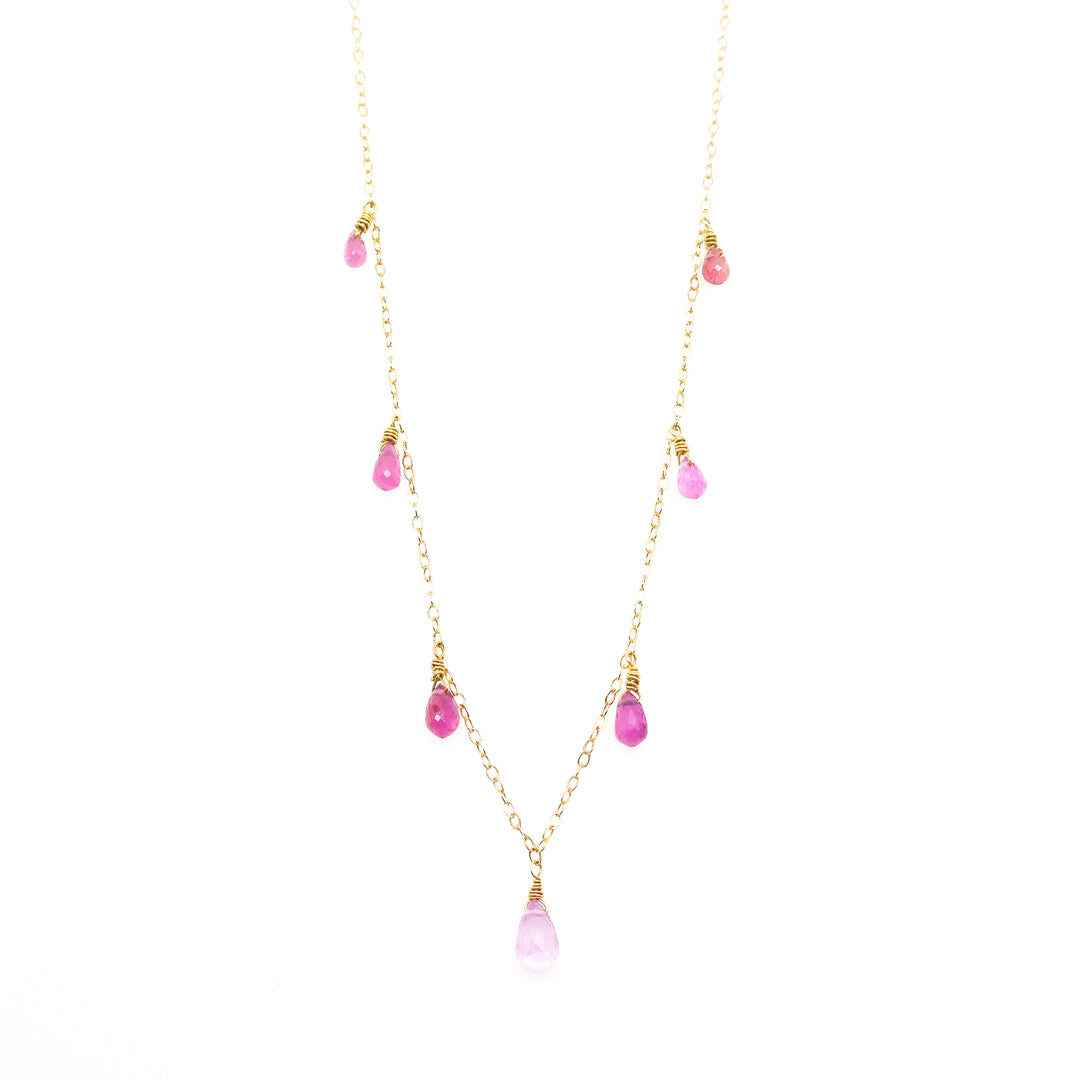 Ruby Briolette Drop Necklace