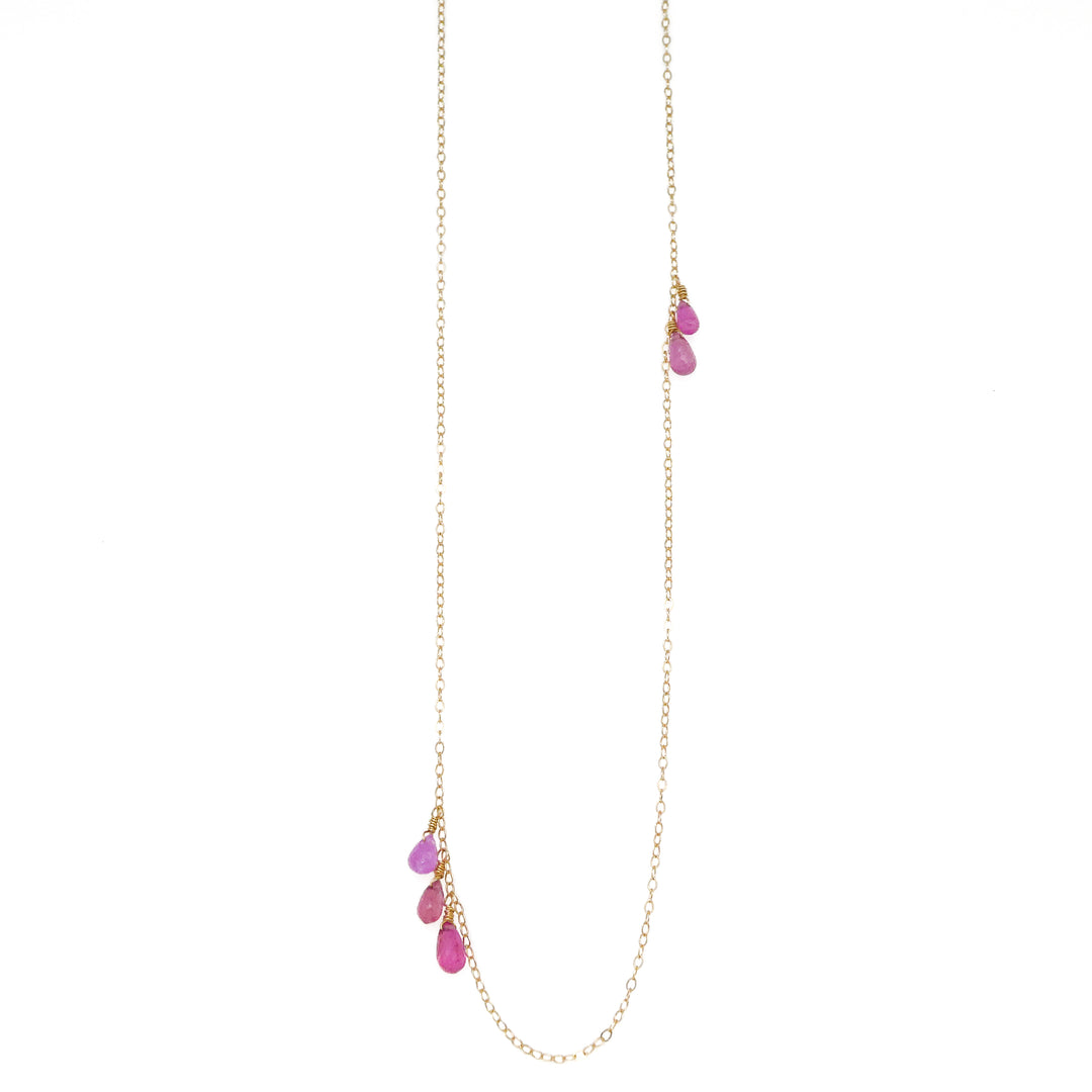 Pink and Red Sapphire Necklace