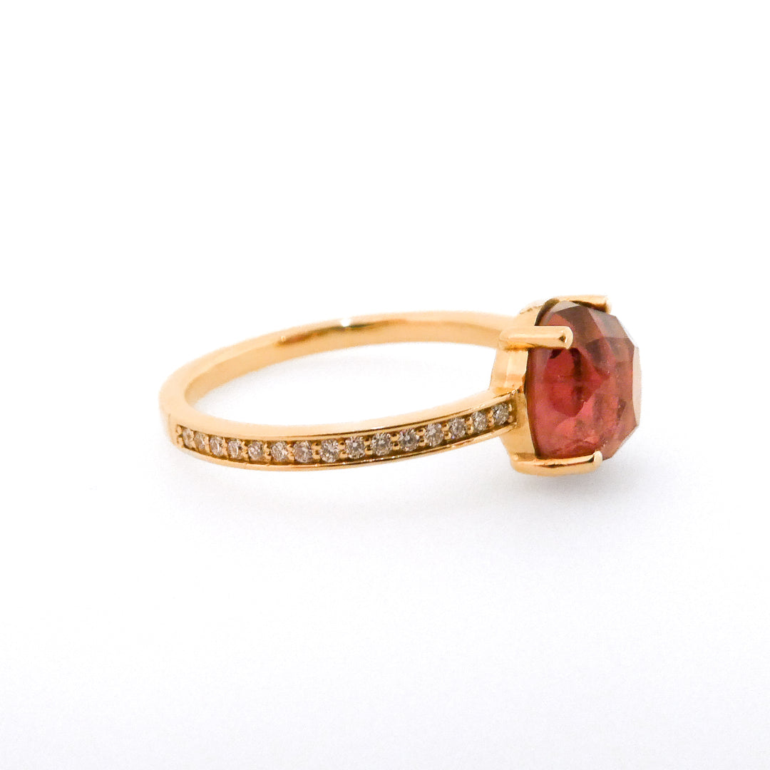 Pink Spinel and Diamond Ring