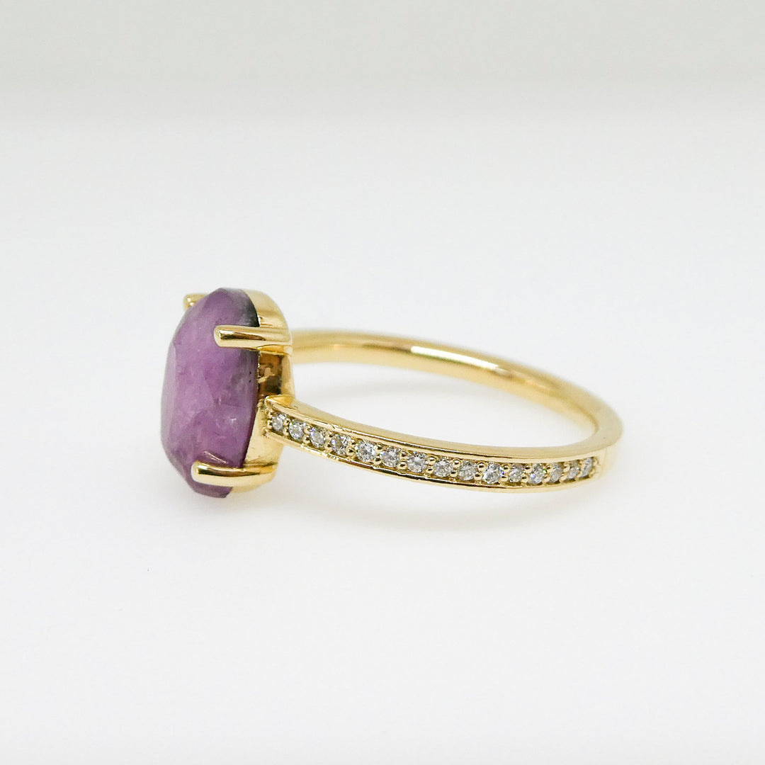 Rock Candy Oval Purple Spinel and Diamond Ring