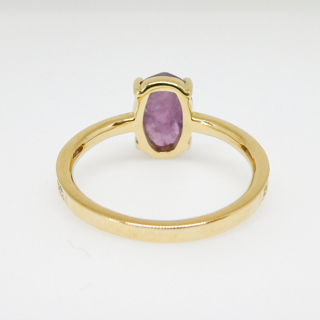 Rock Candy Oval Purple Spinel and Diamond Ring