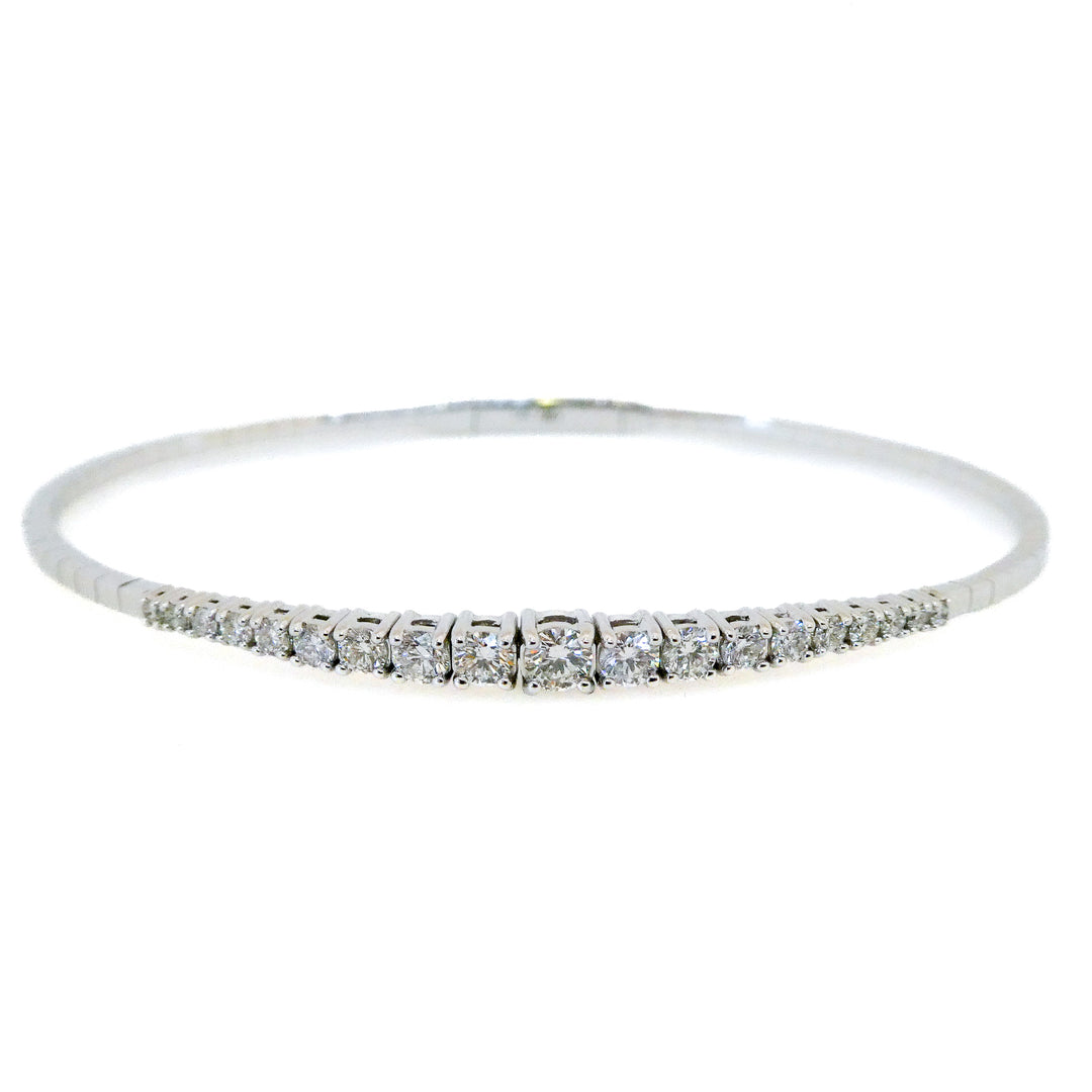 14 Karat White Graduated Diamond Flexi Bracelet