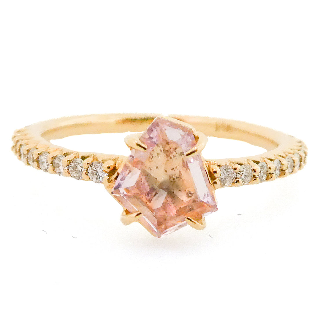 Rock Candy 14 Karat Yellow Gold Pink Sapphire and Diamond Accent Ring