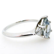 Platinum Sapphire and Diamond Three Stone Ring