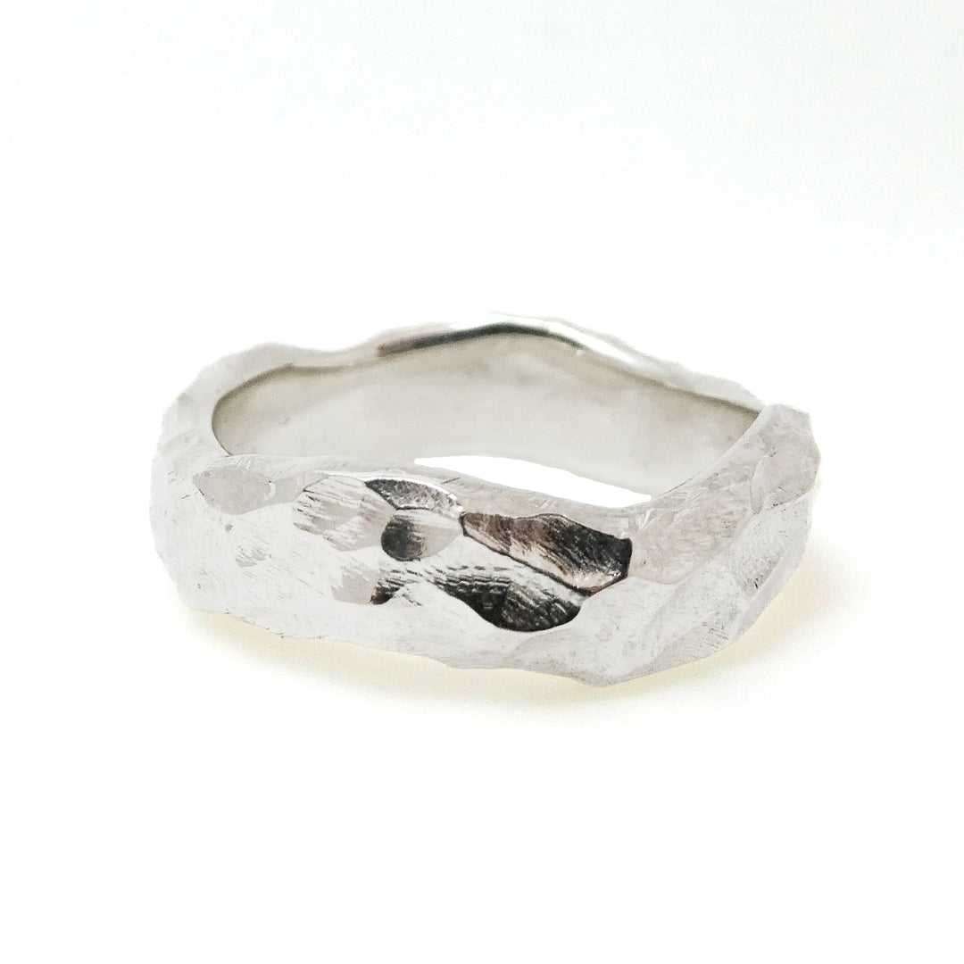 Hand Carved Continuum Sterling Silver Band