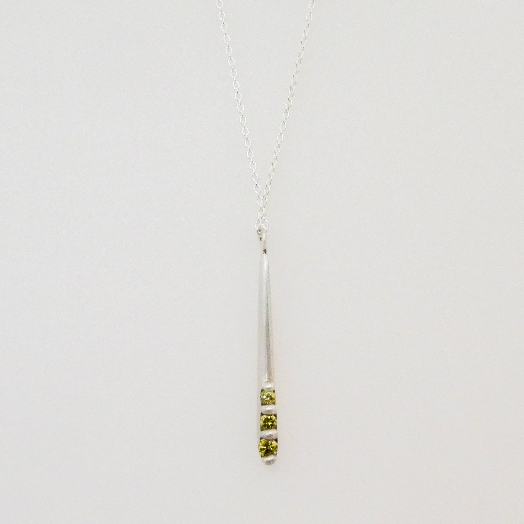 Sterling Silver and Yellow Sapphire Bar Necklace