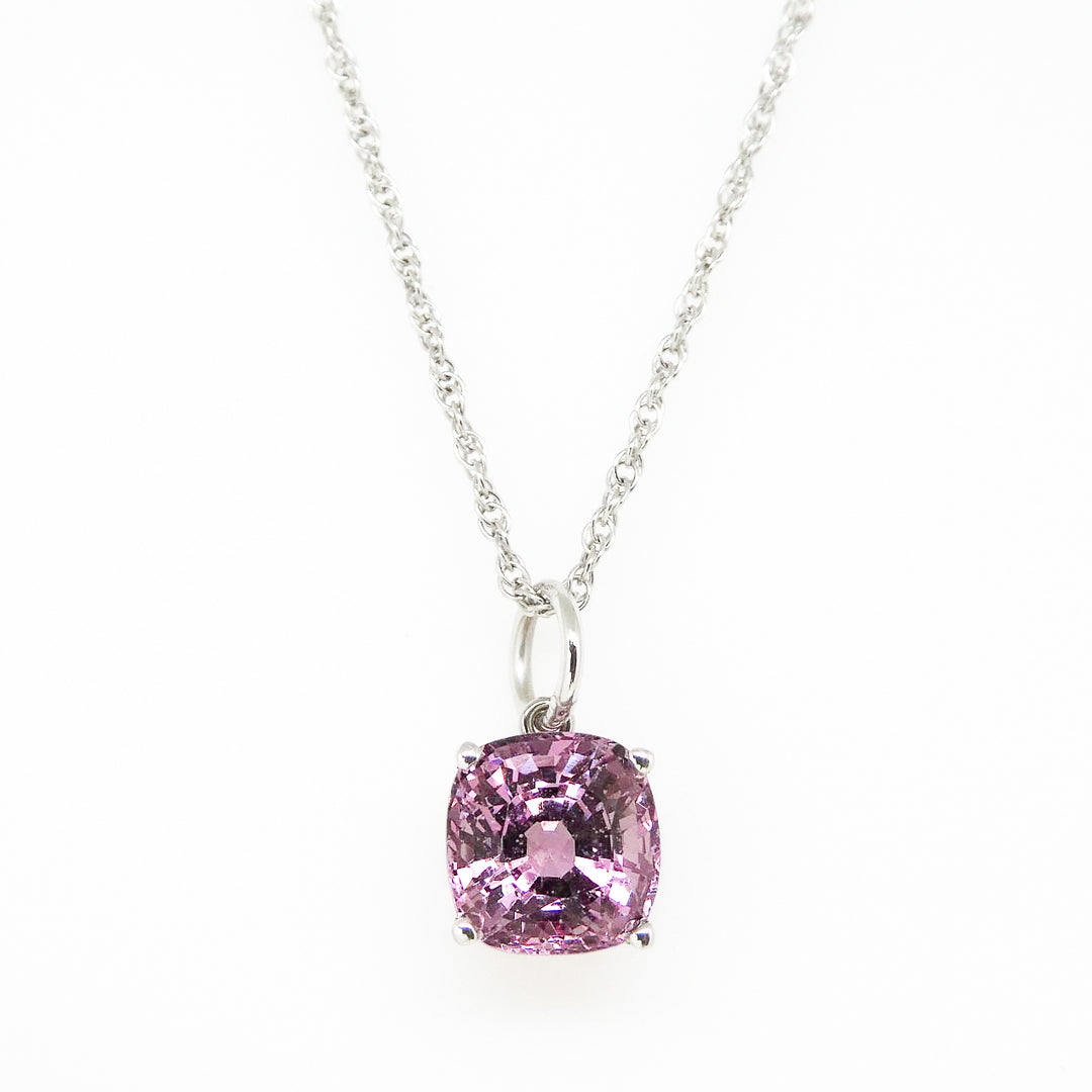 Cushion Cut Pink Spinel Pendant