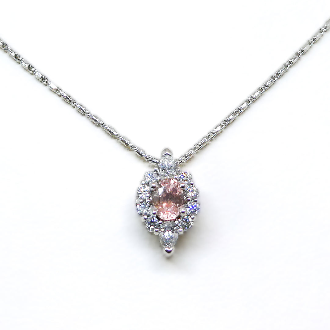 Pink Montana Sapphire and Diamond Pendant