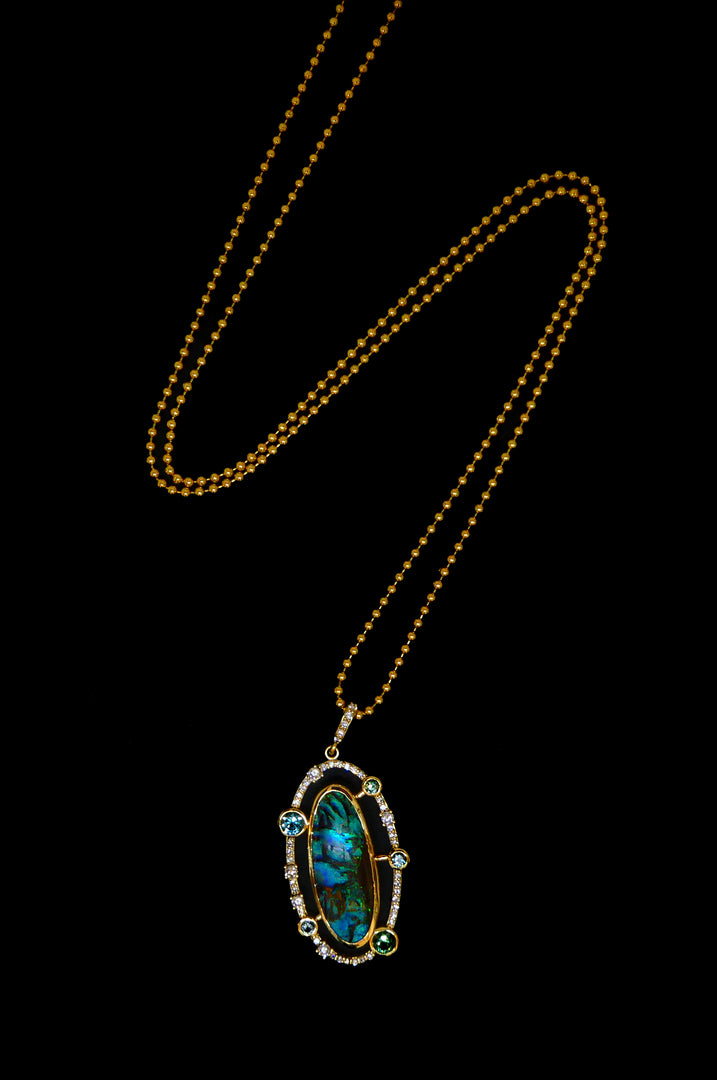 Boulder Opal Galaxy Necklace
