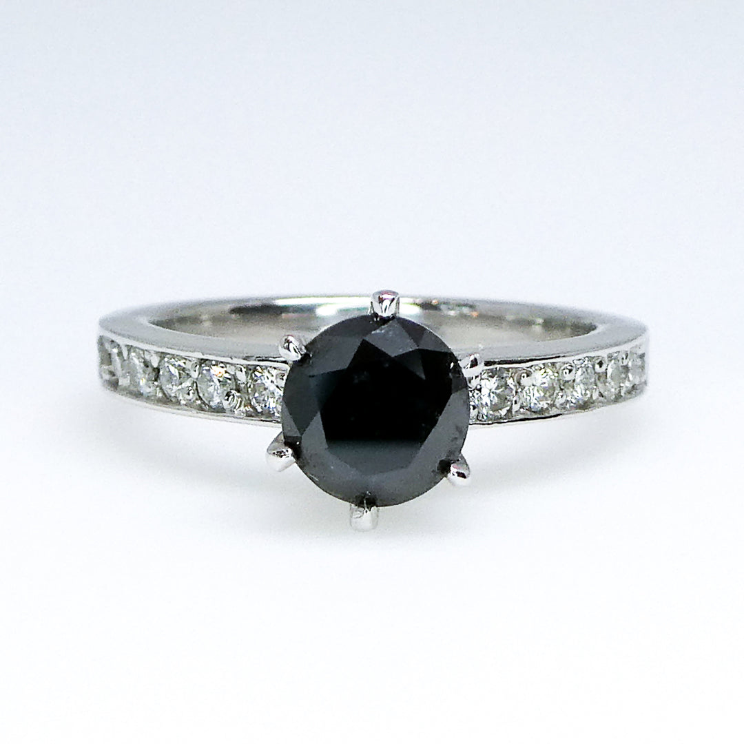 Black Diamond and Diamond Accent Wedding Set